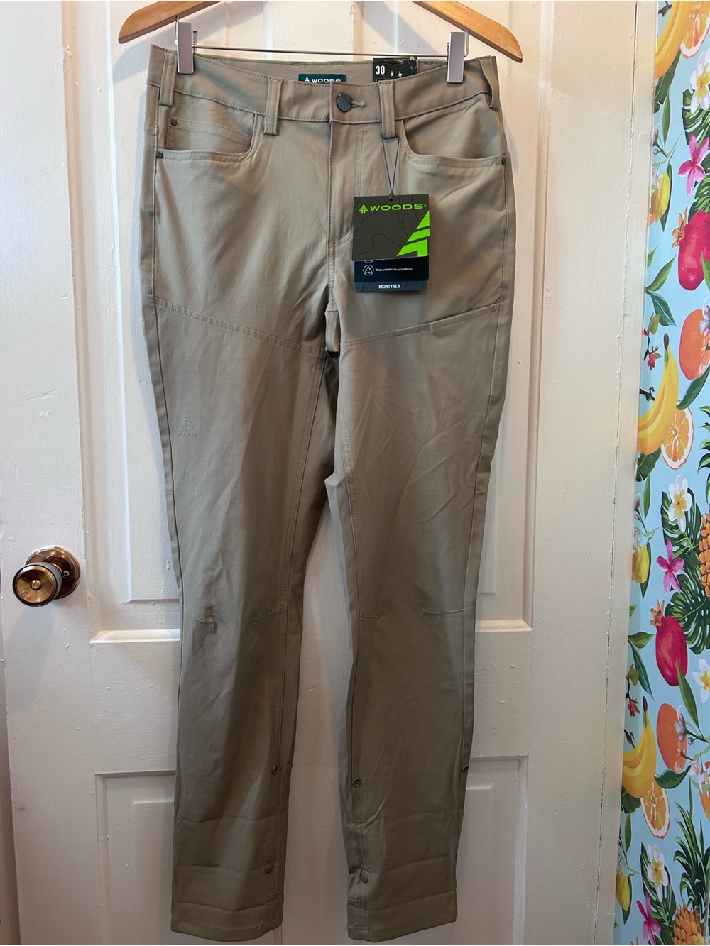 Woods Men’s McIntyre II Stretch Canvas Trail Pants Tan 30 NWT